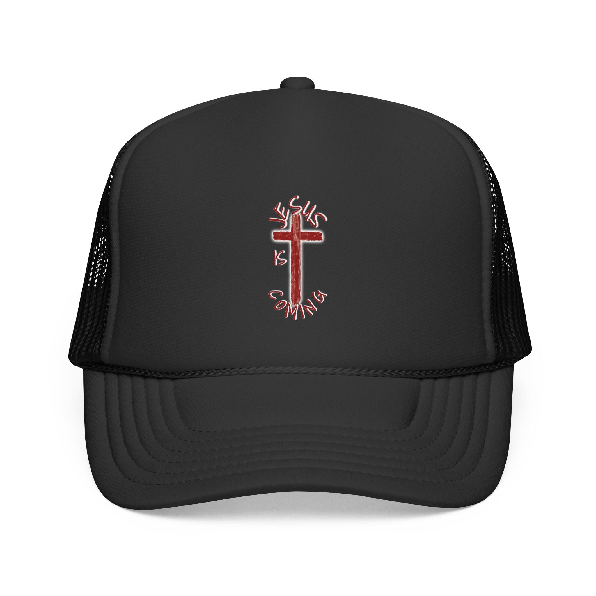 Jesus Is Coming Trucker Cap – Christian Cross Mesh Hat