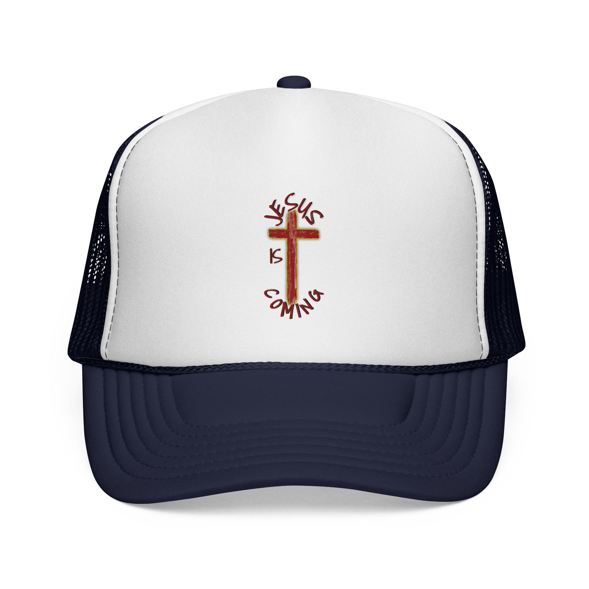 Jesus Is Coming Trucker Cap – Christian Cross Mesh Hat
