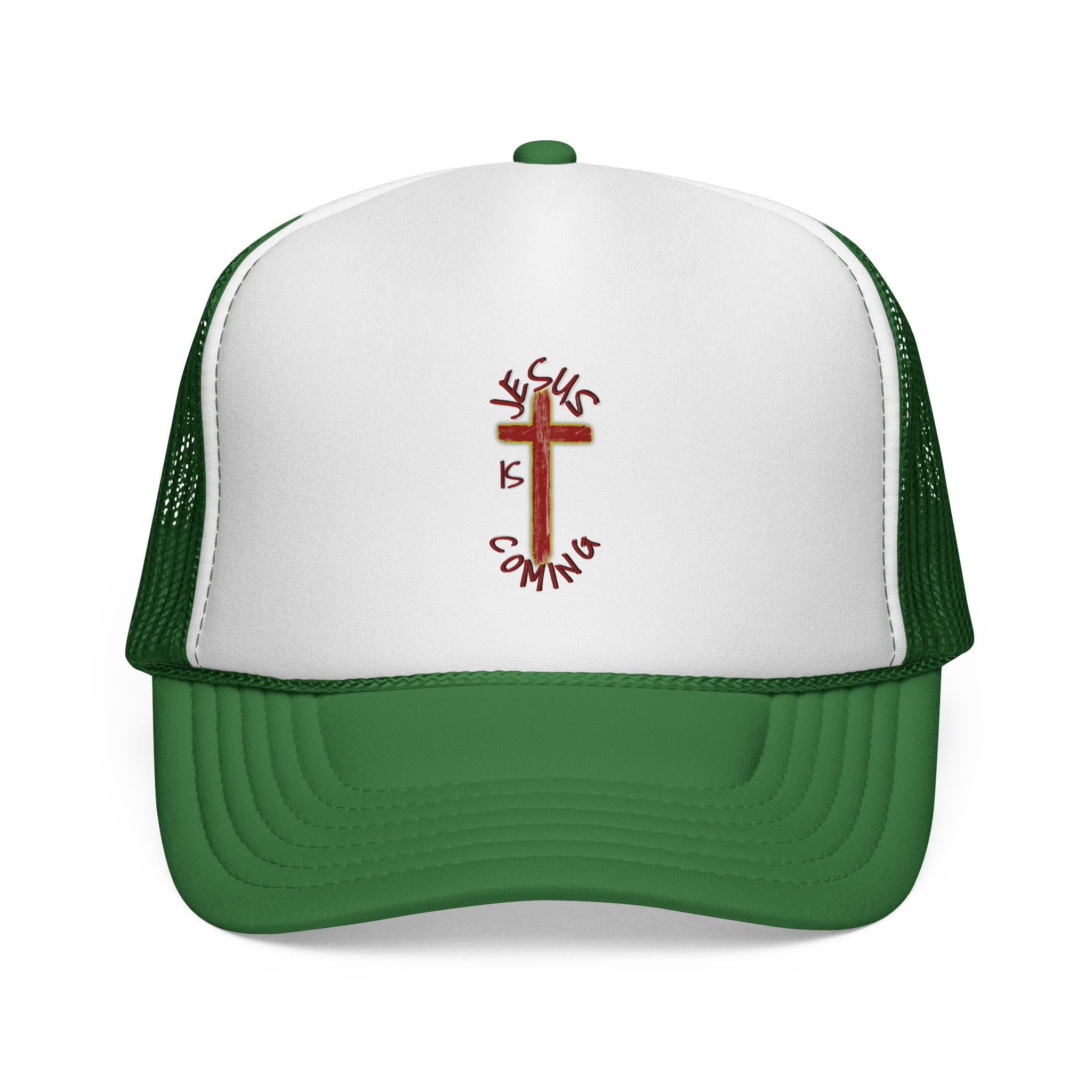 Jesus Is Coming Trucker Cap – Christian Cross Mesh Hat