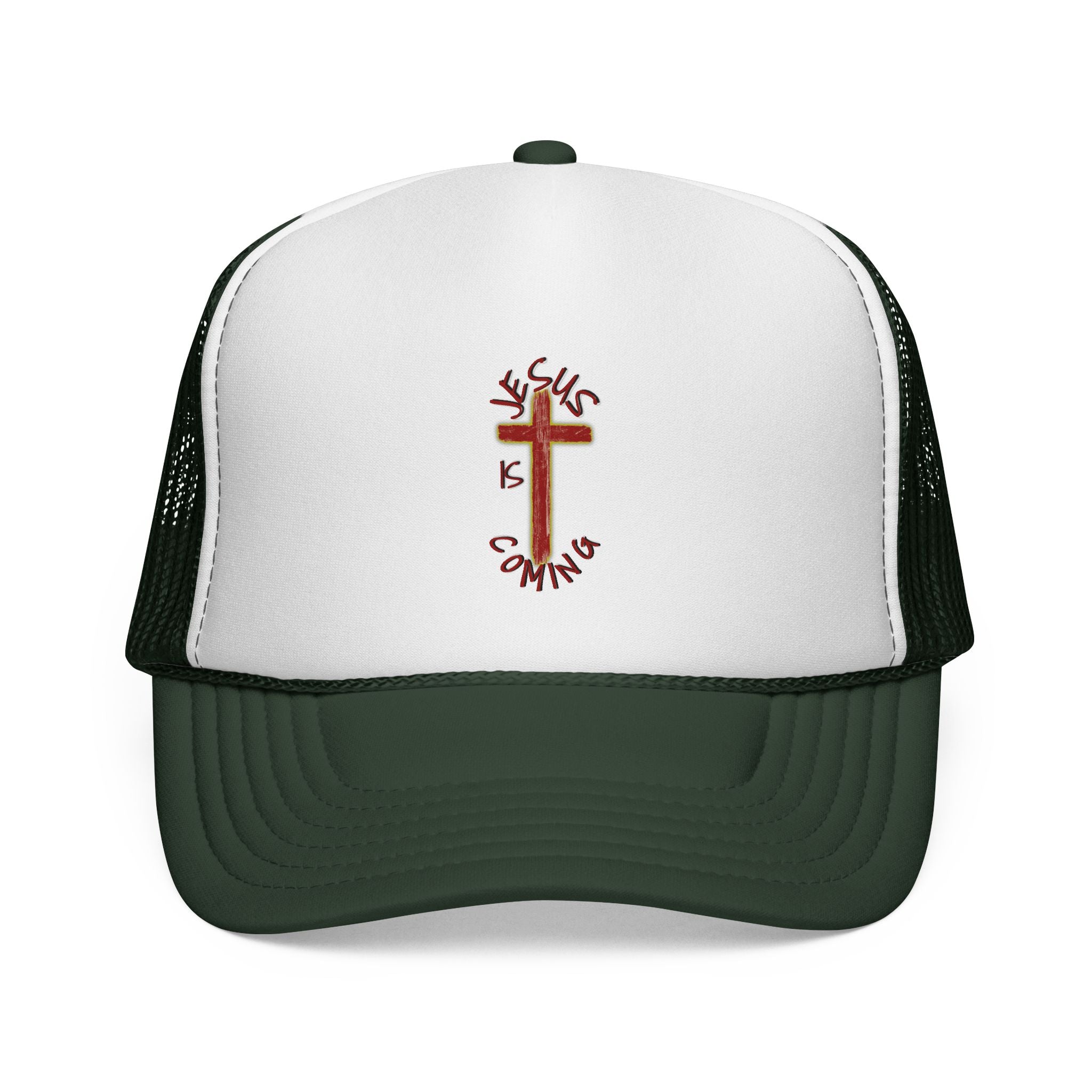 Jesus Is Coming Trucker Cap – Christian Cross Mesh Hat