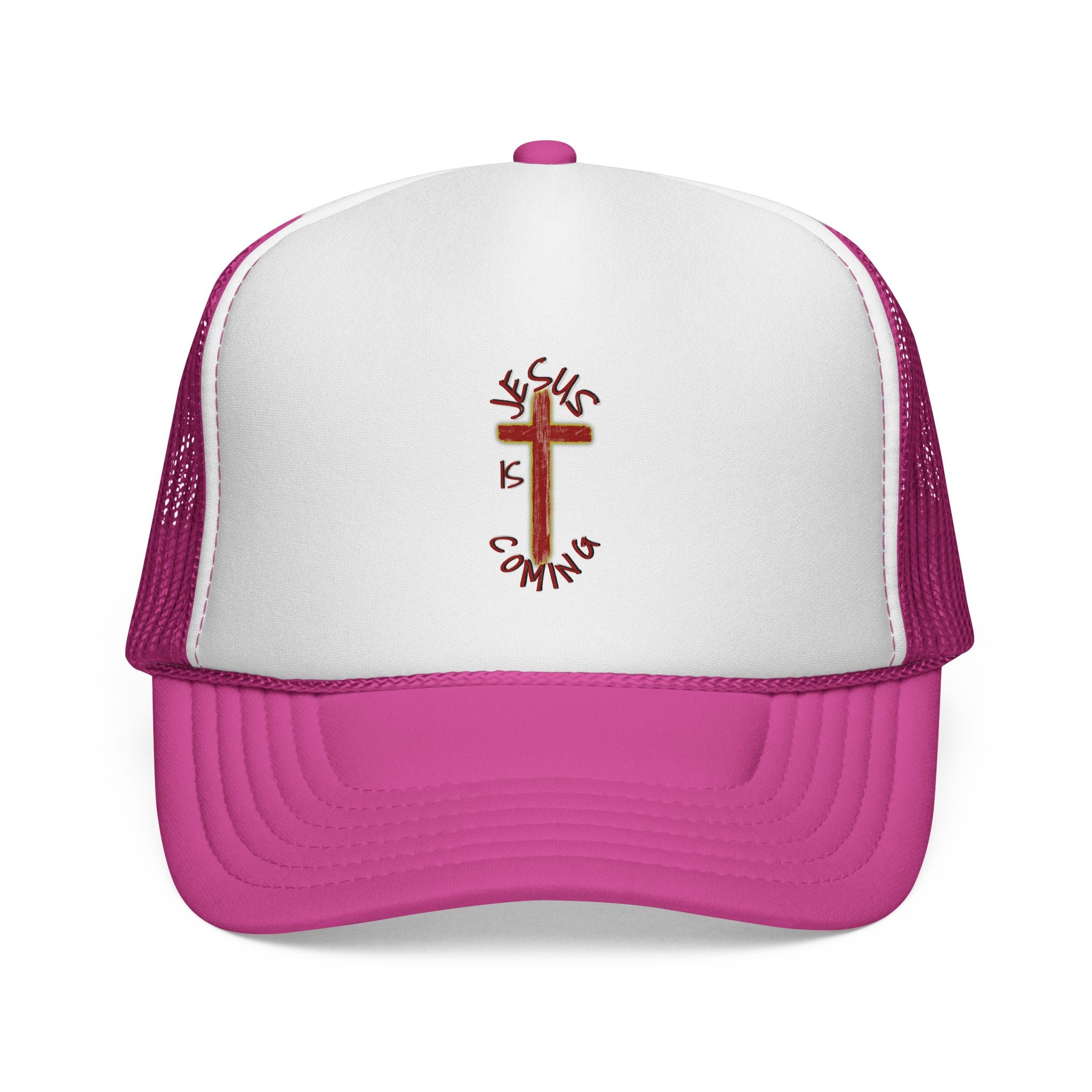 Jesus Is Coming Trucker Cap – Christian Cross Mesh Hat