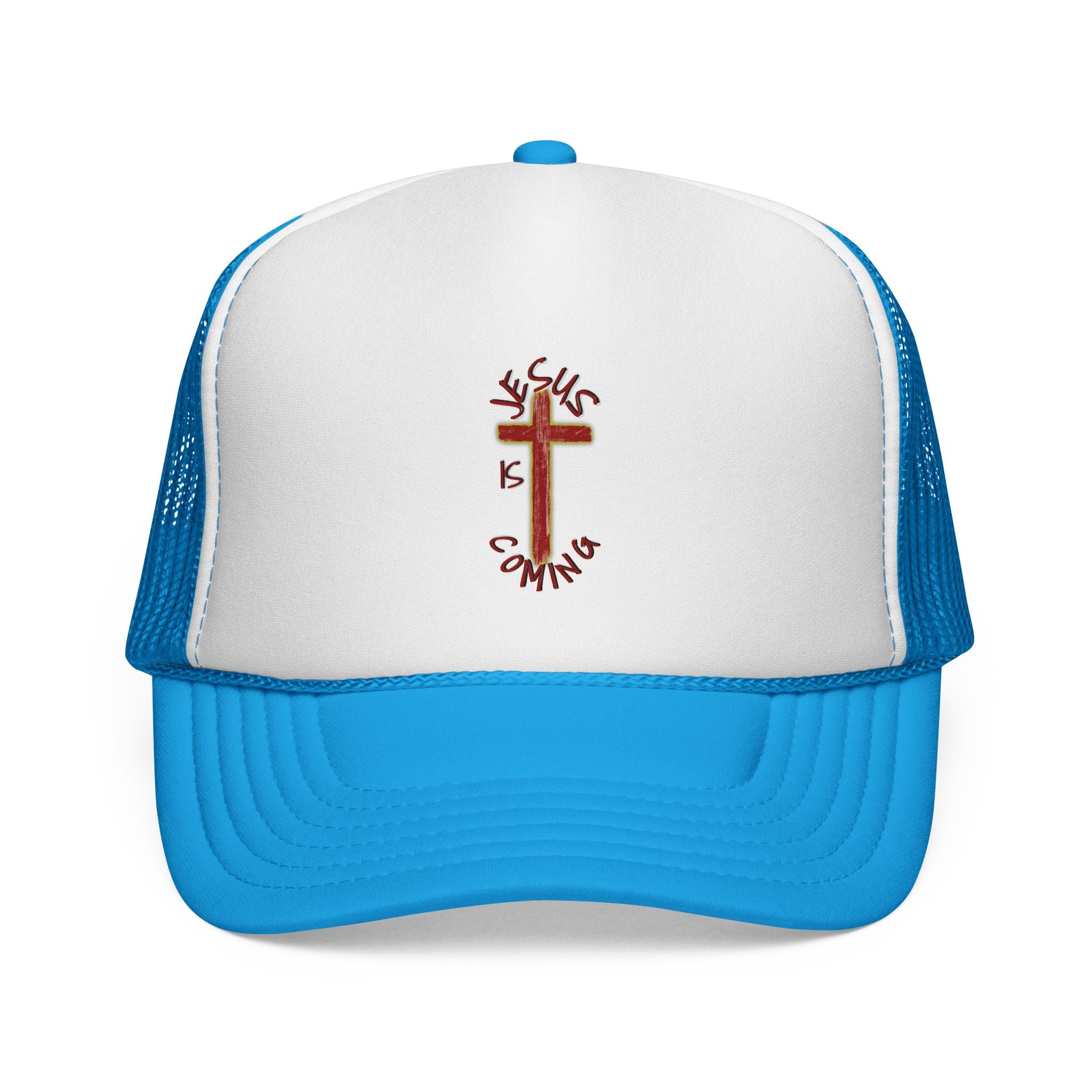 Jesus Is Coming Trucker Cap – Christian Cross Mesh Hat