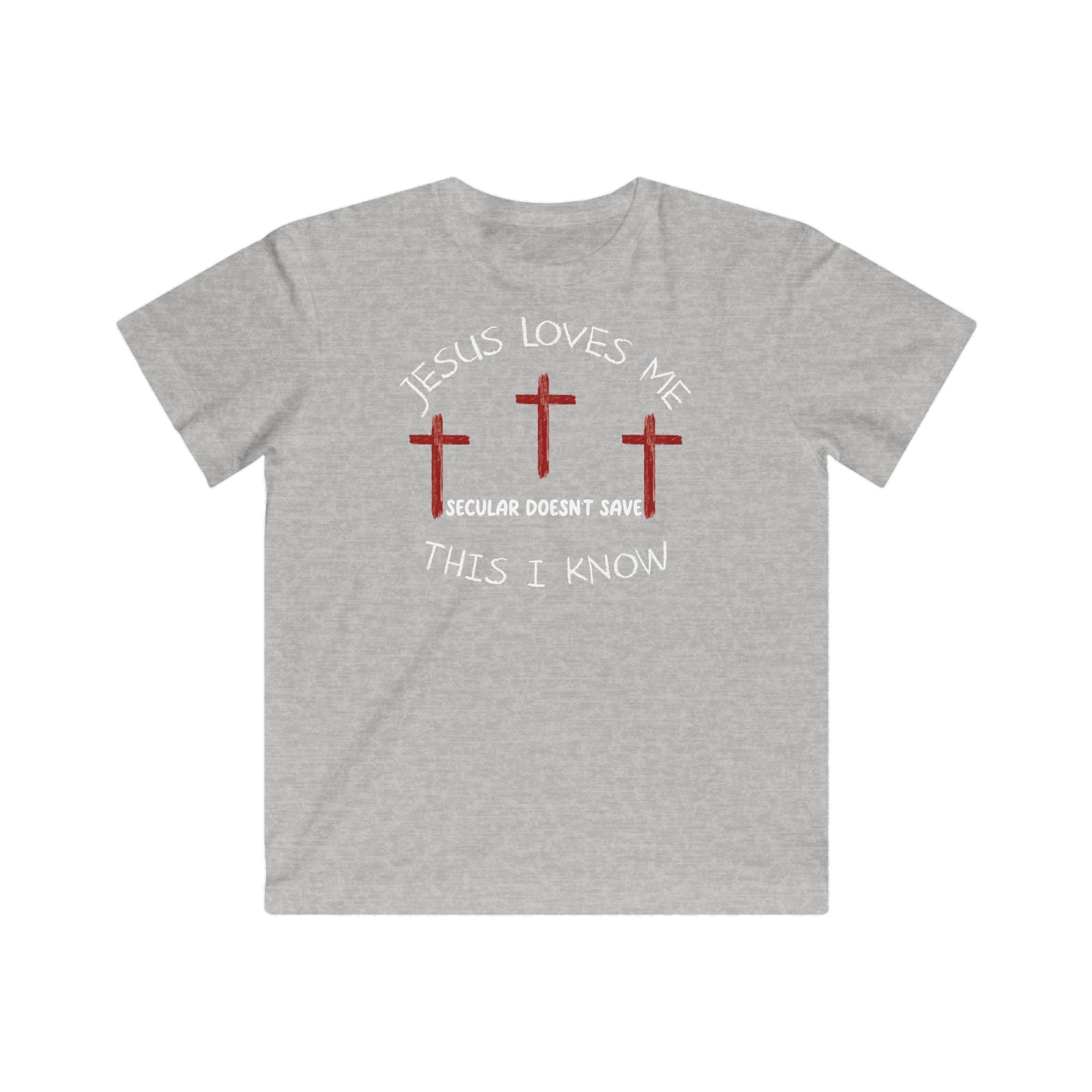 Kids Jersey Tee “Jesus Loves Me” Christian T-Shirt