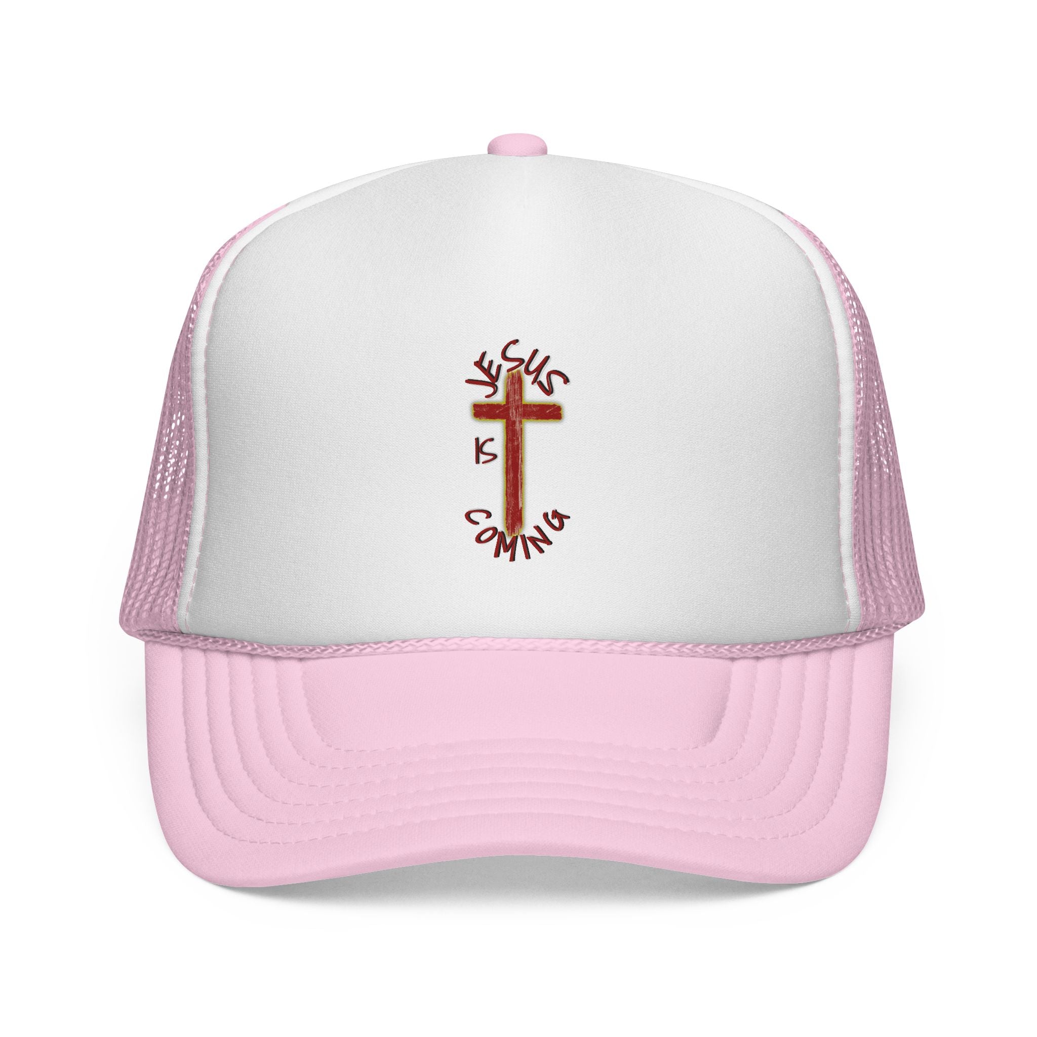 Jesus Is Coming Trucker Cap – Christian Cross Mesh Hat