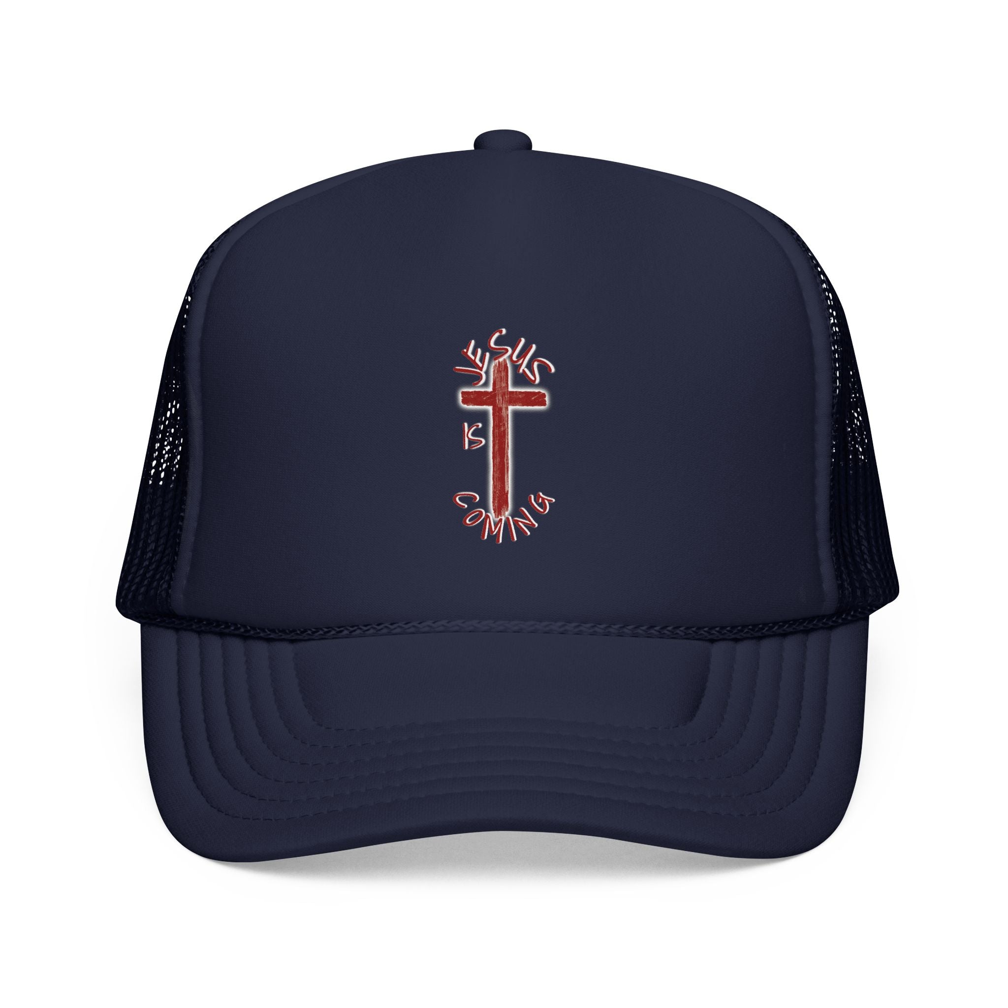 Jesus Is Coming Trucker Cap – Christian Cross Mesh Hat