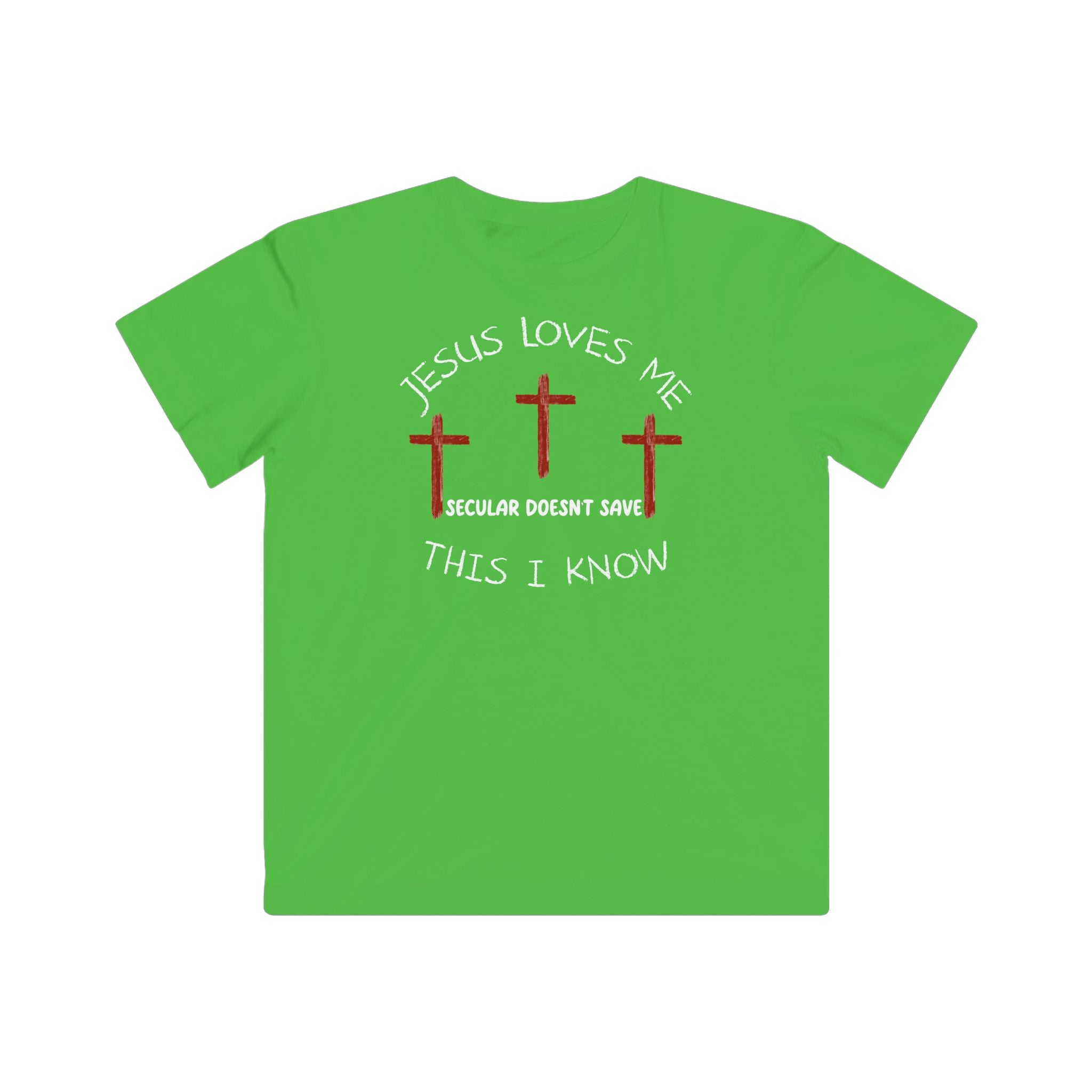 Kids Jersey Tee “Jesus Loves Me” Christian T-Shirt