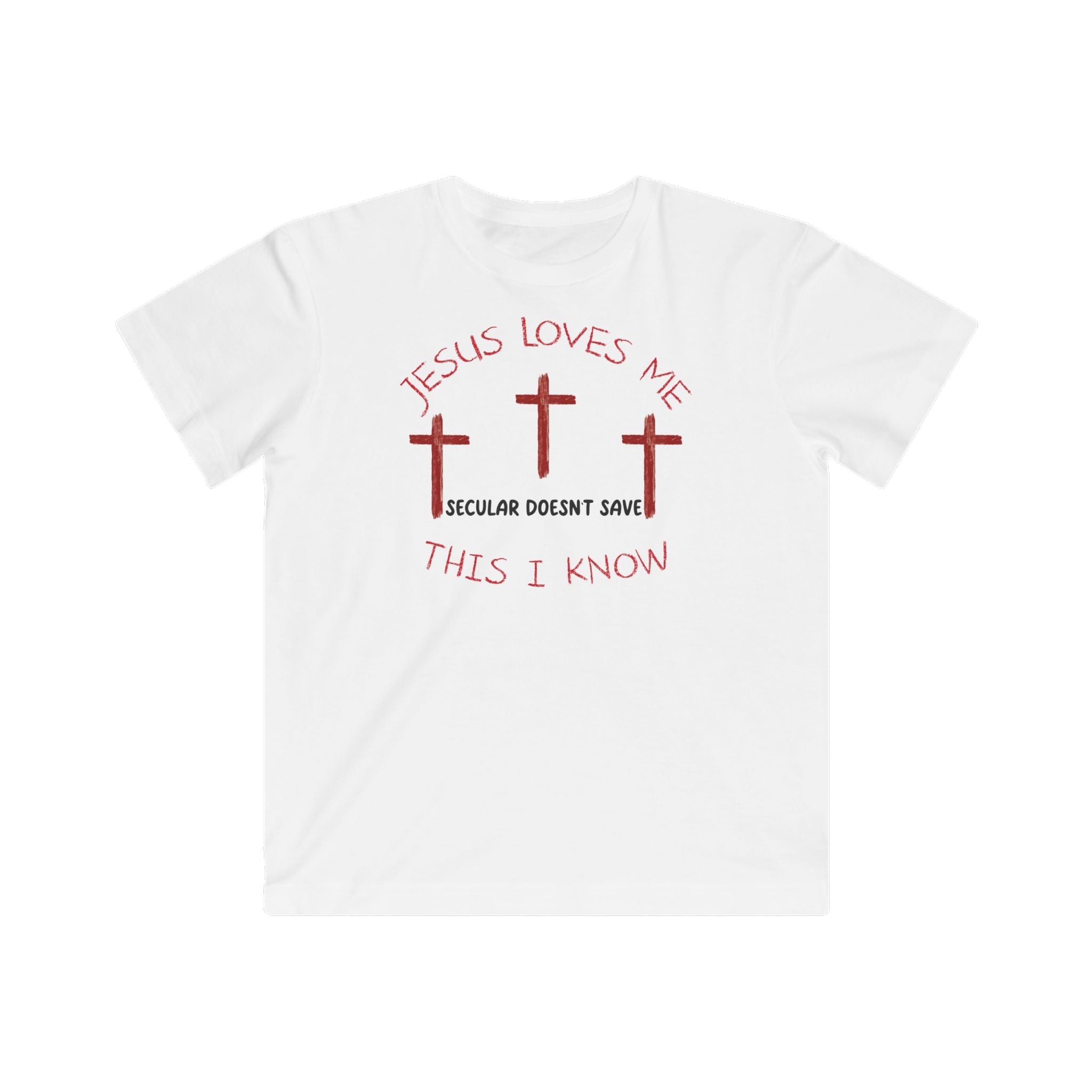 Kids Jersey Tee “Jesus Loves Me” Christian T-Shirt